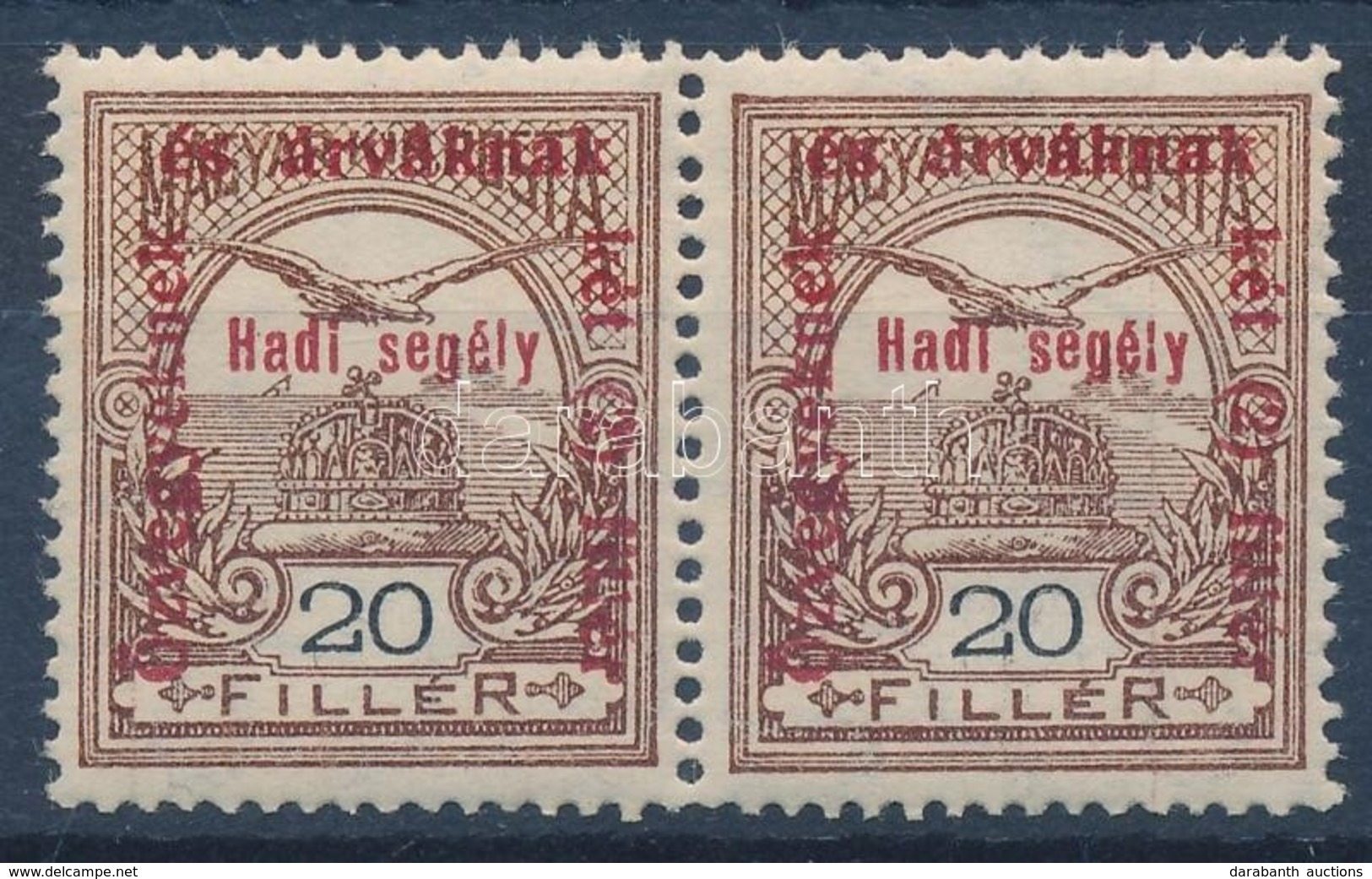 ** 1915 Hadisegély 20f Pár, 1 Bélyeg II. Típusú - Andere & Zonder Classificatie