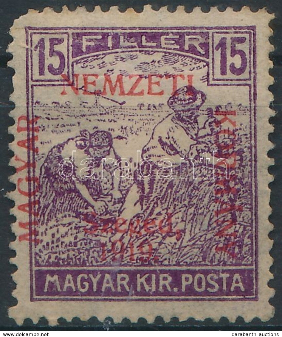 * Szeged 1919 Arató 15f, Bodor Vizsgálójellel (3.000) (sarokhiba) - Other & Unclassified