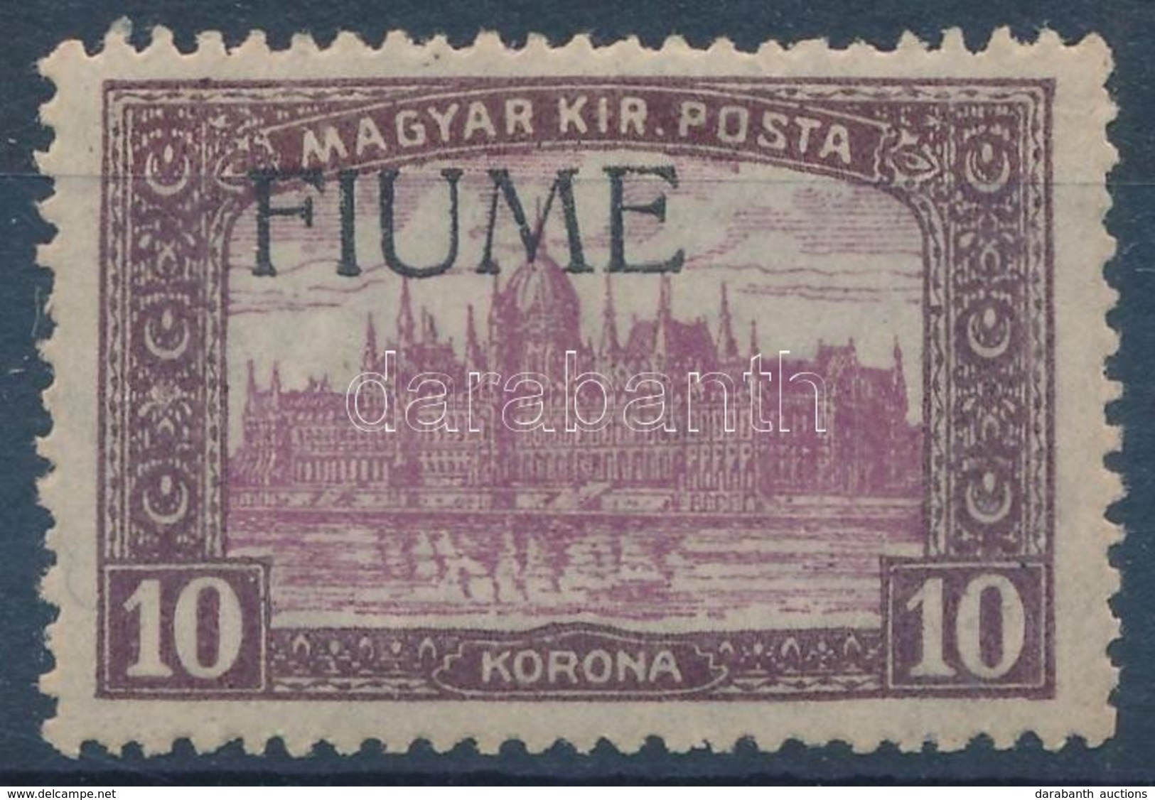 * Fiume 1919 Parlament 10K Gépi Felülnyomással, Bodor Vizsgálójellel (*475.000) (kis Betapadás / Gum Disturbance) - Other & Unclassified