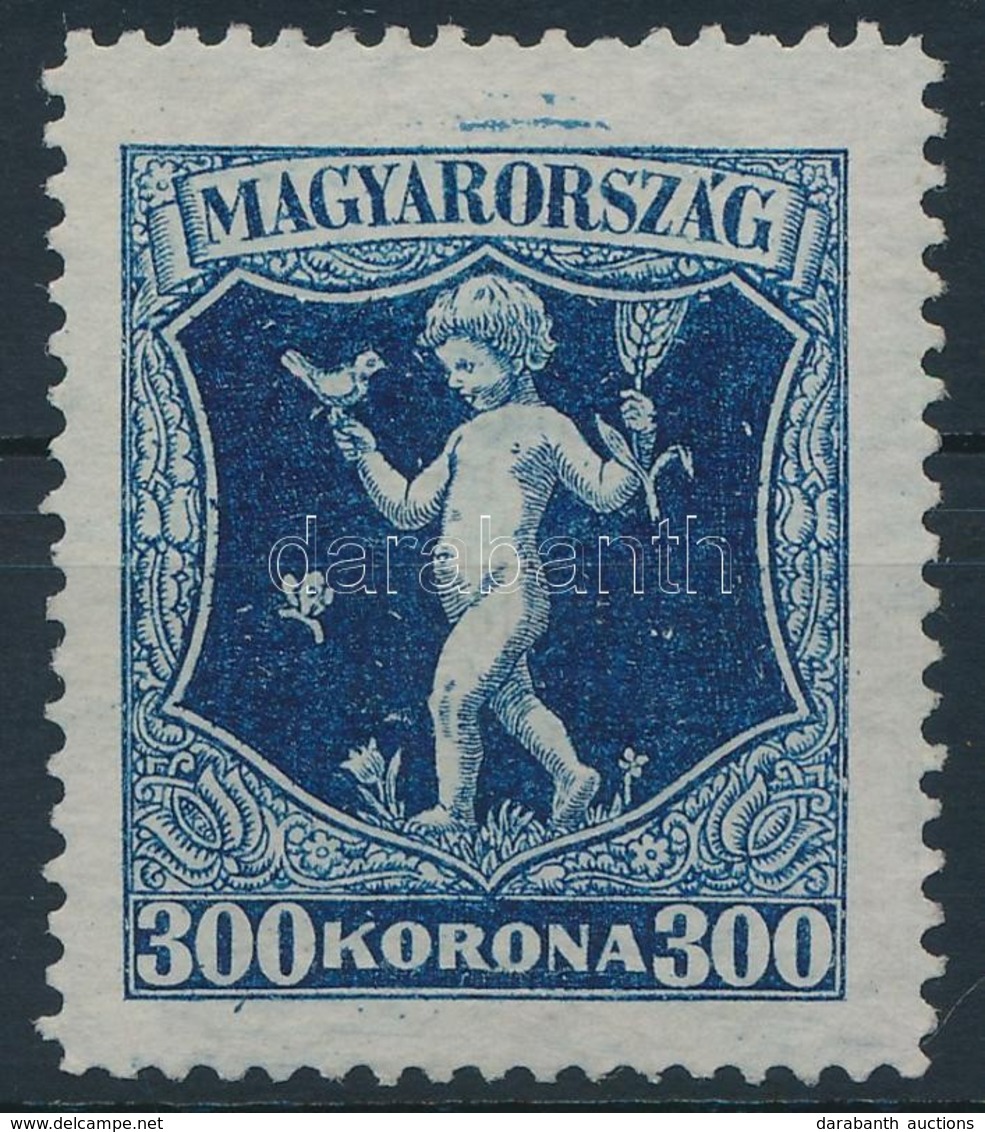 (*) 1923 Jótékonyság 300K, Festékcsík Felül, Folt Az értékjelzés Alatt - Other & Unclassified