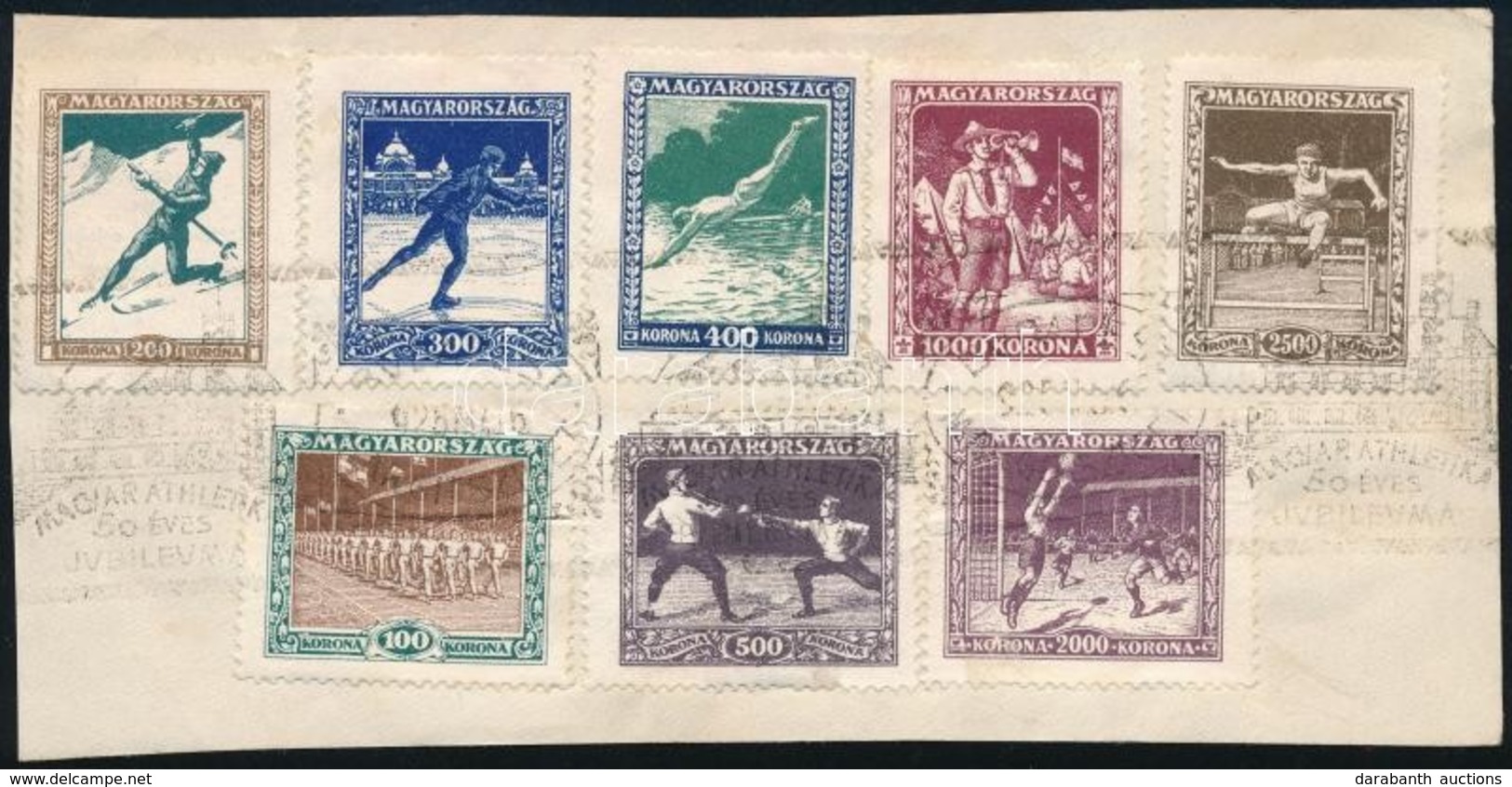 1925 Sport Sor Kivágáson Alkalmi Bélyegzéssel - Other & Unclassified
