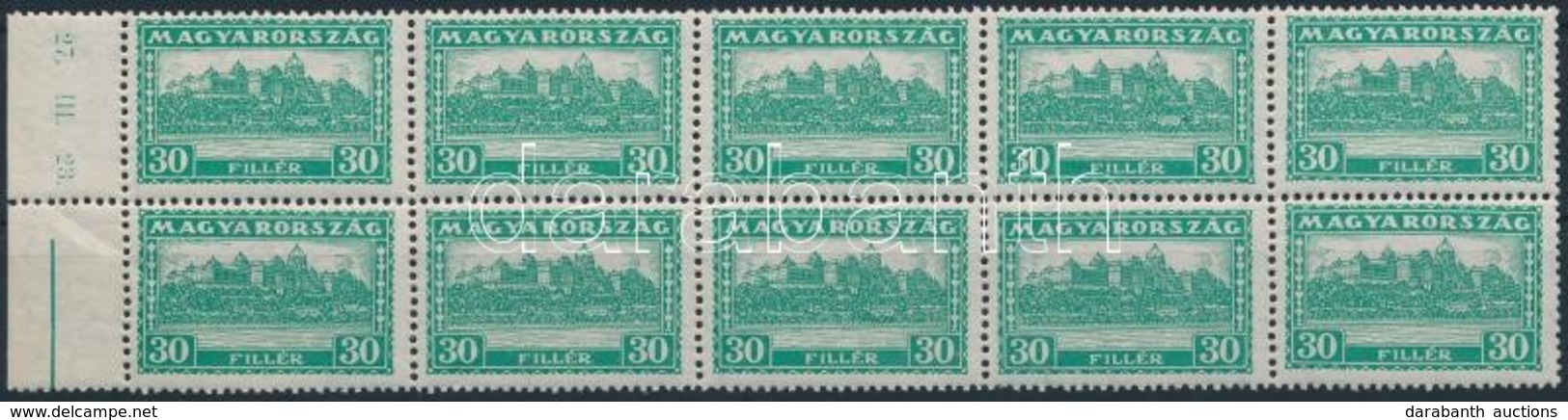 ** 1928 Pengő-fillér II. 30f ívszéli 10-es Tömb (20.000) - Other & Unclassified