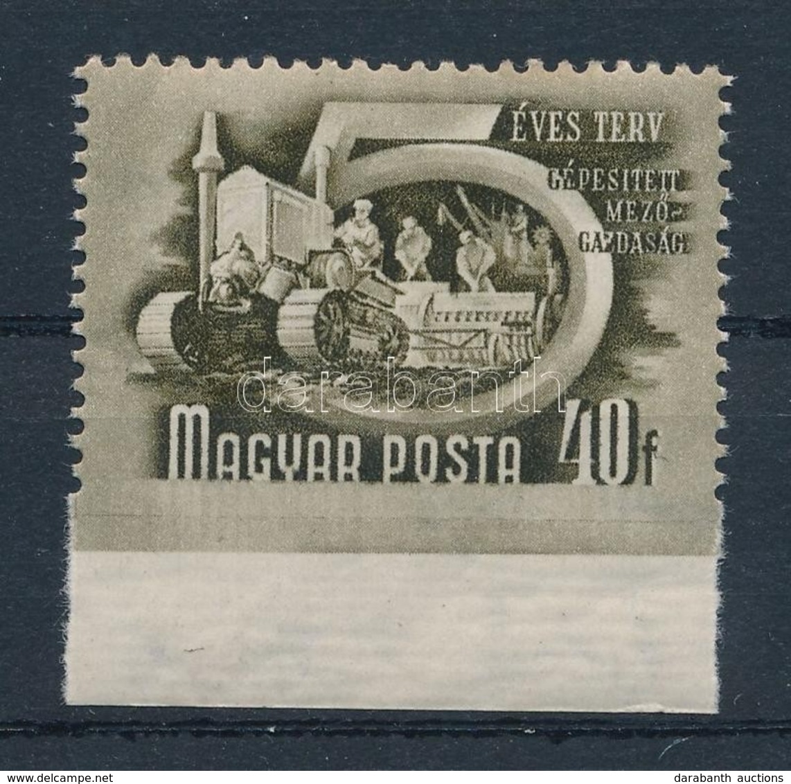 ** 1951 Ötéves Terv II. 40f Alul Fogazatlan / Mi 1178 Imperfoarte 1 Side - Andere & Zonder Classificatie