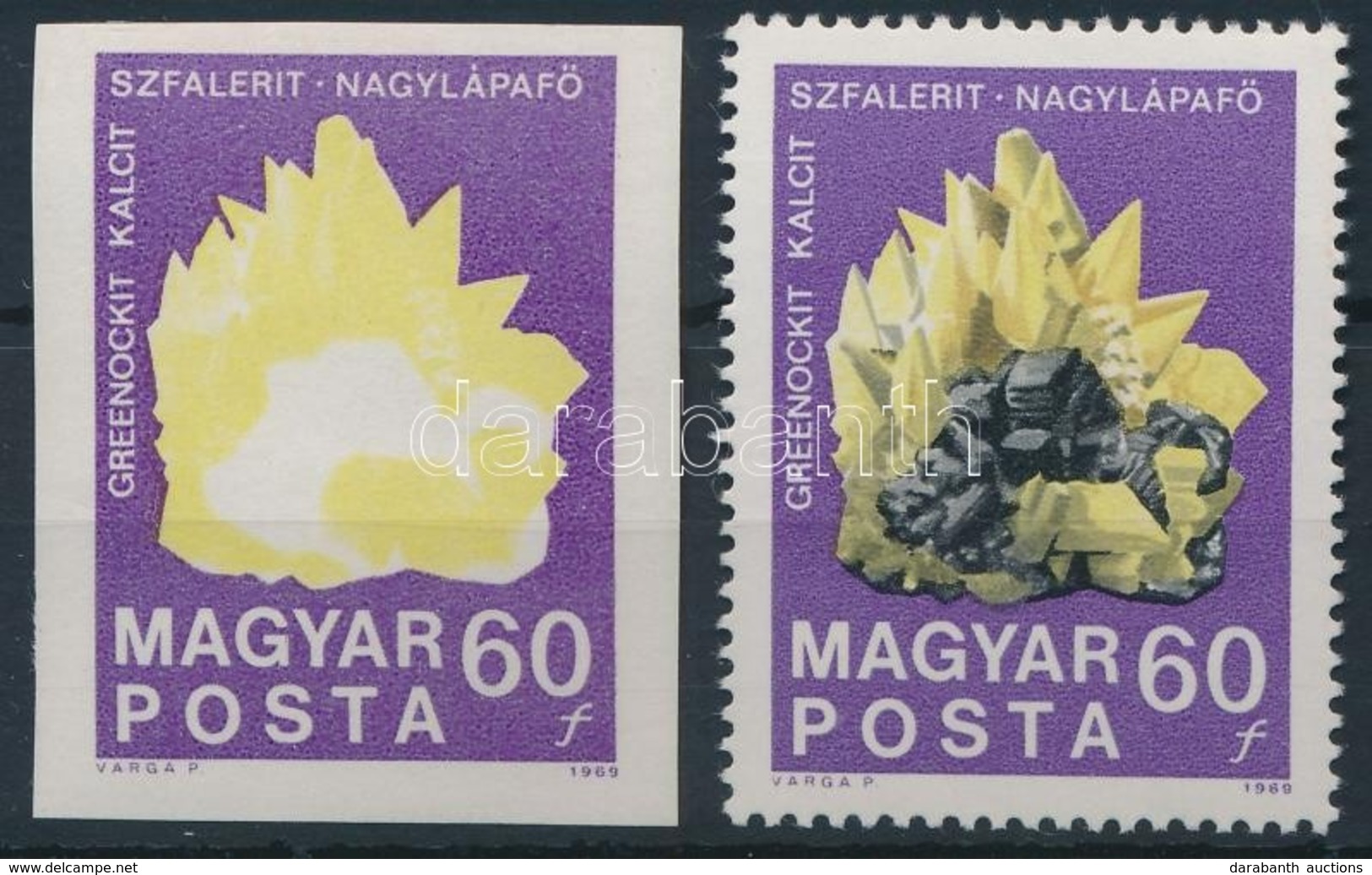 ** 1969 Földtani Intézet Vágott 60f Fekete Színnyomat Nélkül (40.000) / Mi 2521 Imperforate, Black Colour Print Omitted - Other & Unclassified