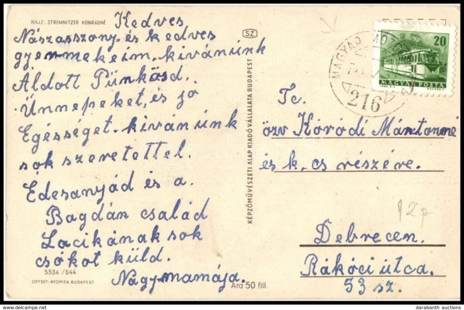 ~1963 Képeslap 'MAGYAR MOZGÓPOSTA 216' Bélyegzéssel - Other & Unclassified