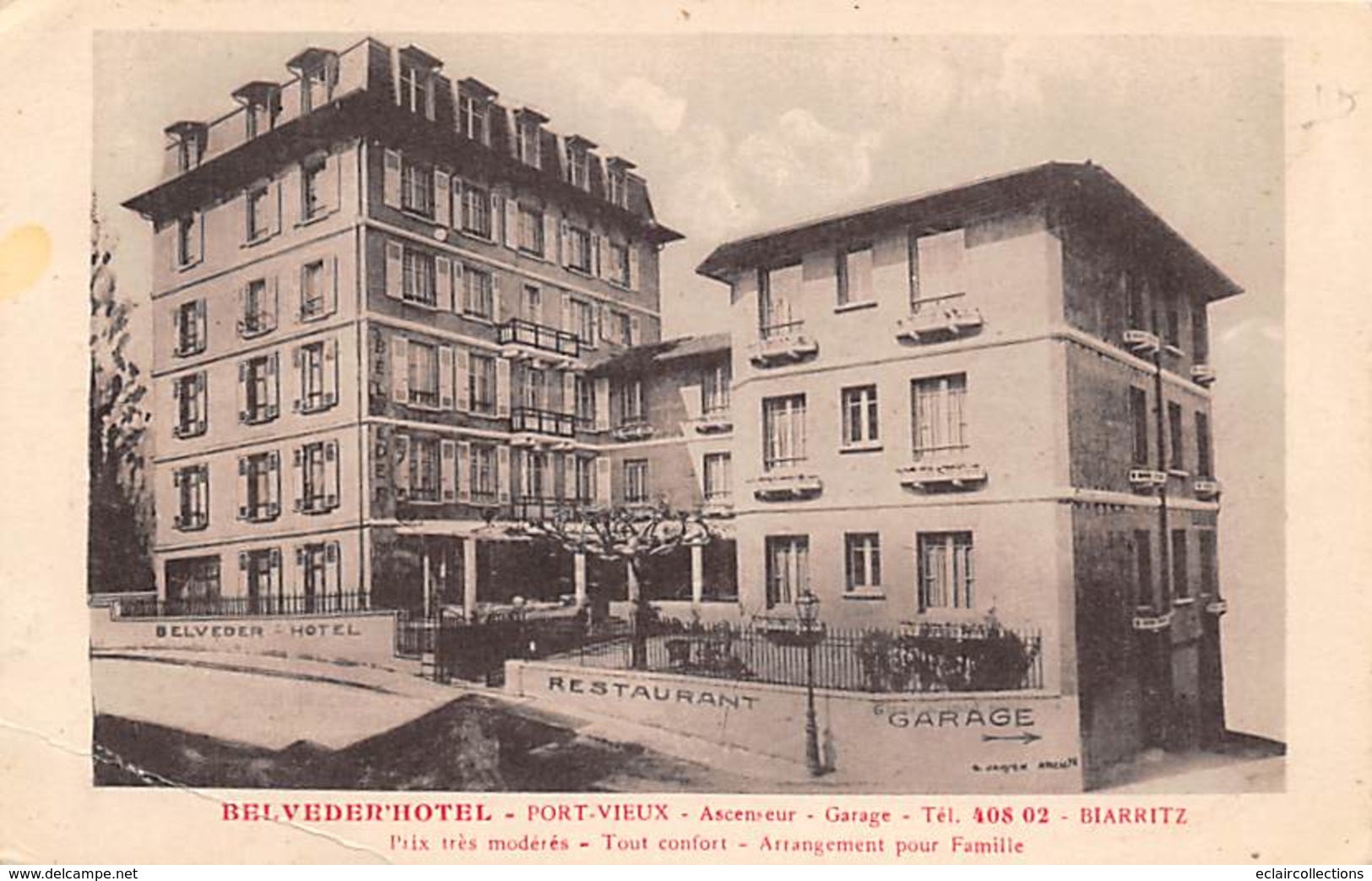 Biarritz.       64           Belveder' Hôtel     Port Vieux    (voir Scan) - Biarritz