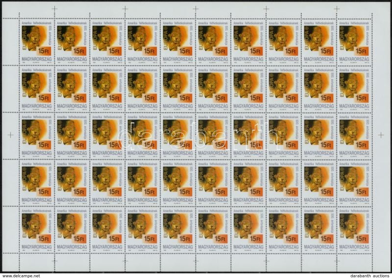 ** 1992 Europa CEPT Teljes ívsor (60.000) / Mi 4195-4196 Complete Sheets - Other & Unclassified