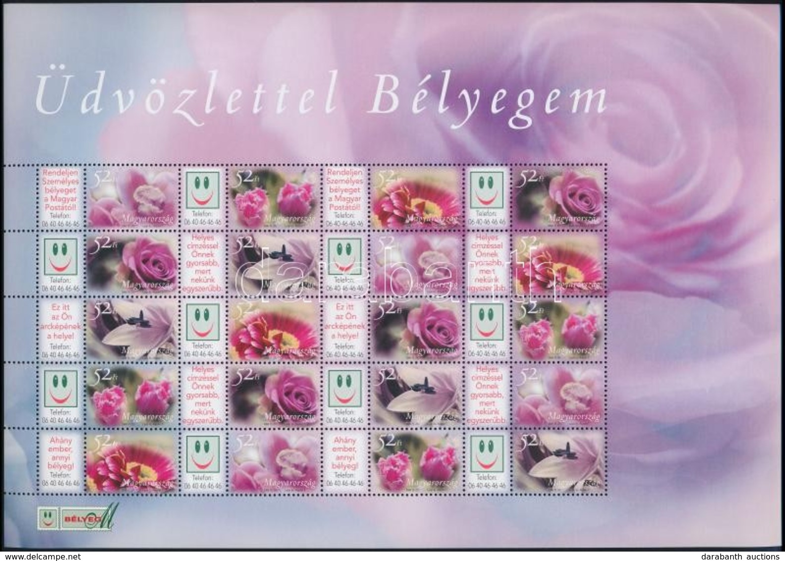 ** 2006 Üdvözlettel Bélyegem, Virágok Promóciós Teljes ív - Altri & Non Classificati