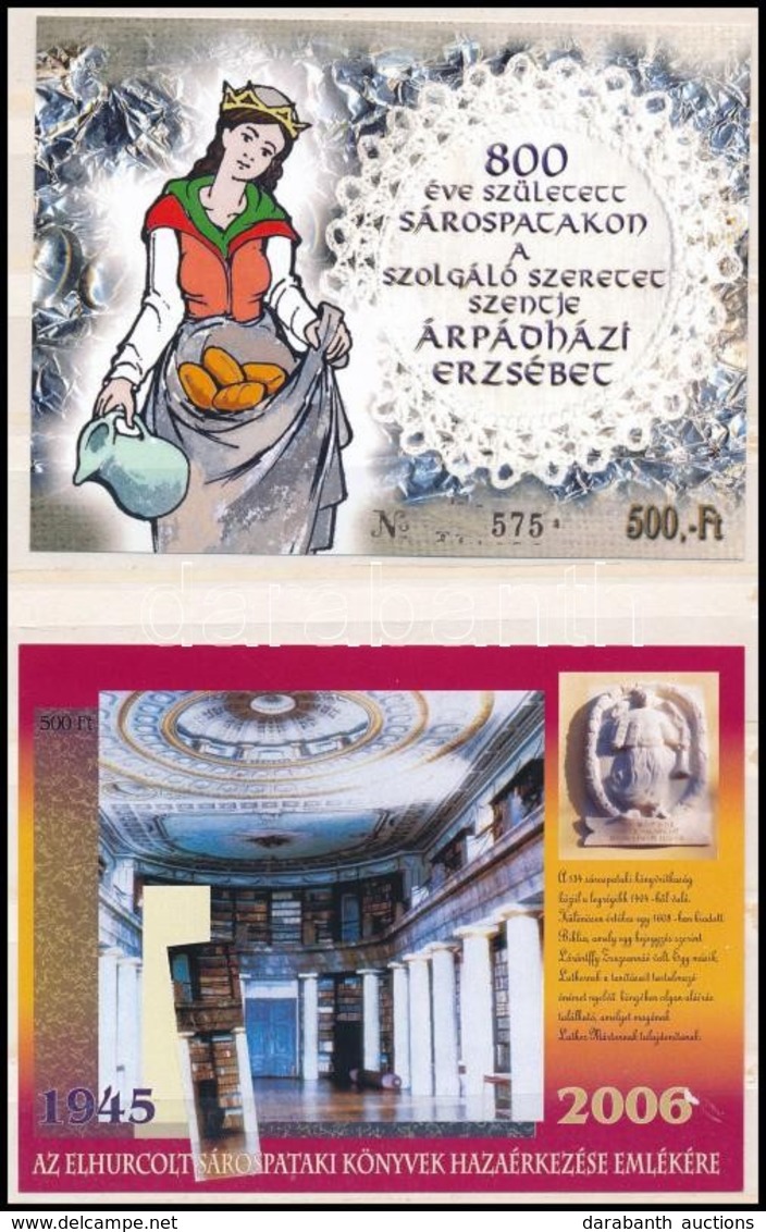 ** 2006-2007 Szent Erzsébet és A Sárospataki Könyvtár 1-1 Emlékív - Autres & Non Classés