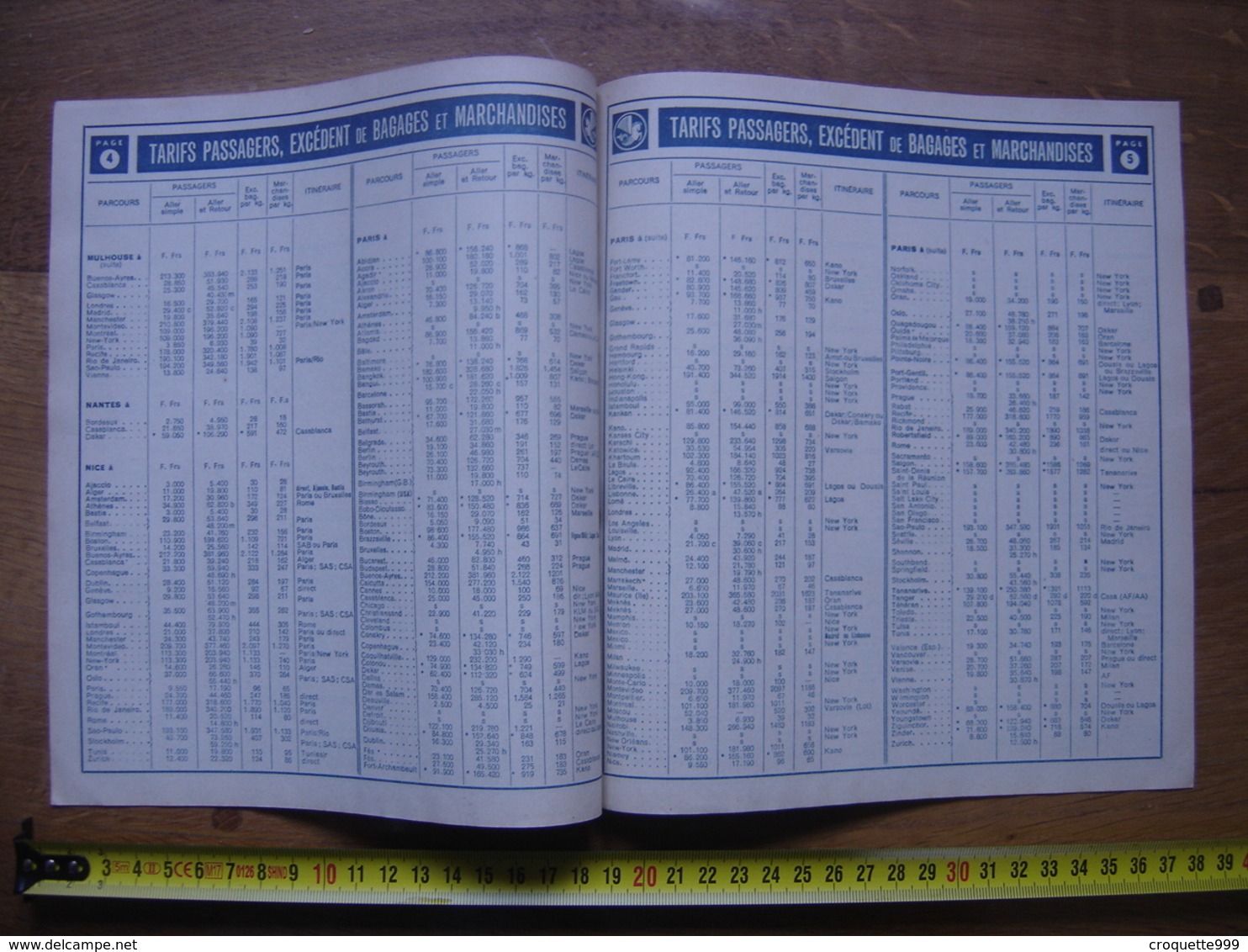 1949 Dépliant Tarifs Timetable AIR FRANCE Vols Aériens AVIATION AVION - Autres & Non Classés