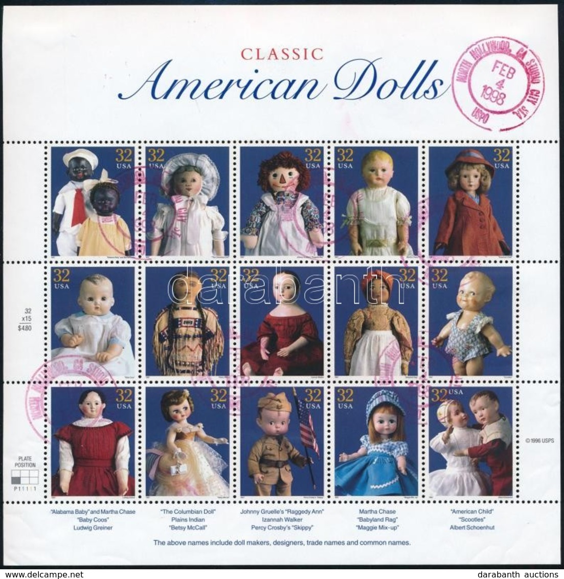O 1997 Játékbabák Kisív,
Dolls Minisheet
Mi 2857-2871 - Other & Unclassified