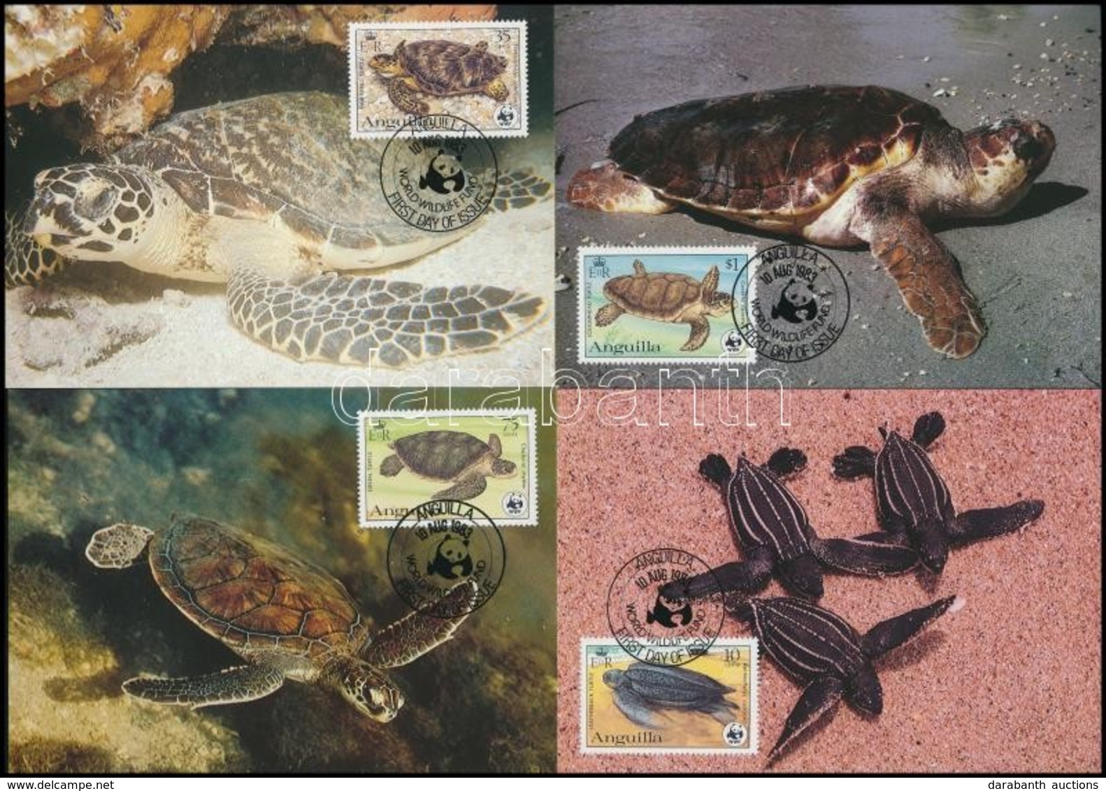 1983 WWF: Teknősök Sor 4 Db CM-en,
WWF: Turtles Set On 4 CM
Mi 541 - 544 A - Other & Unclassified