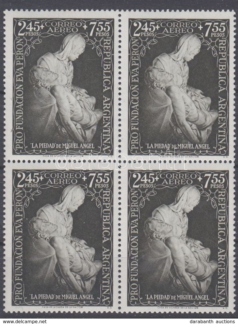 ** 1951 Michelangelo: Pieta Mi 590 Négyestömb / Block Of 4 - Andere & Zonder Classificatie