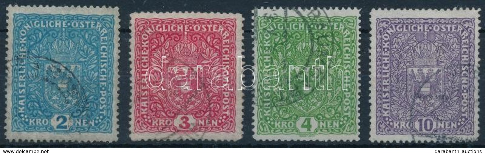 O 1917 Címer Sor Mi 204-207 I (Mi EUR 130,-) - Andere & Zonder Classificatie