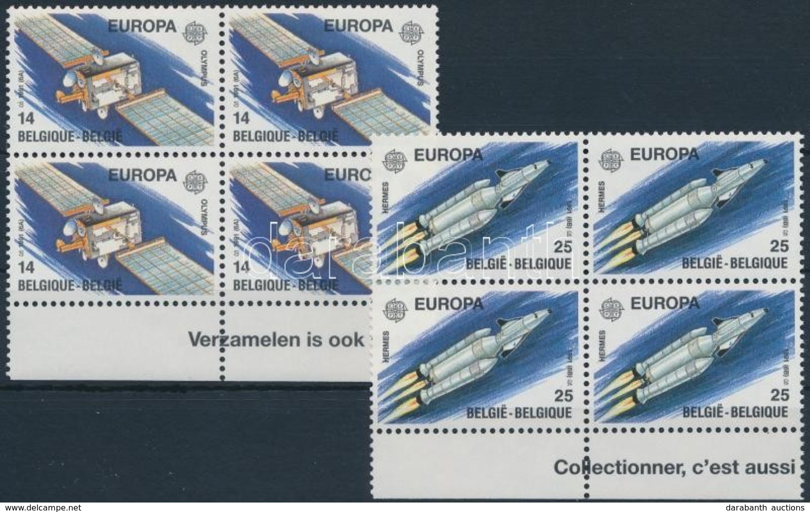 ** 1991 Europa CEPT, Űrkutatás Sor ívszéli 4-es Tömbökben Mi 2458-2459 - Other & Unclassified