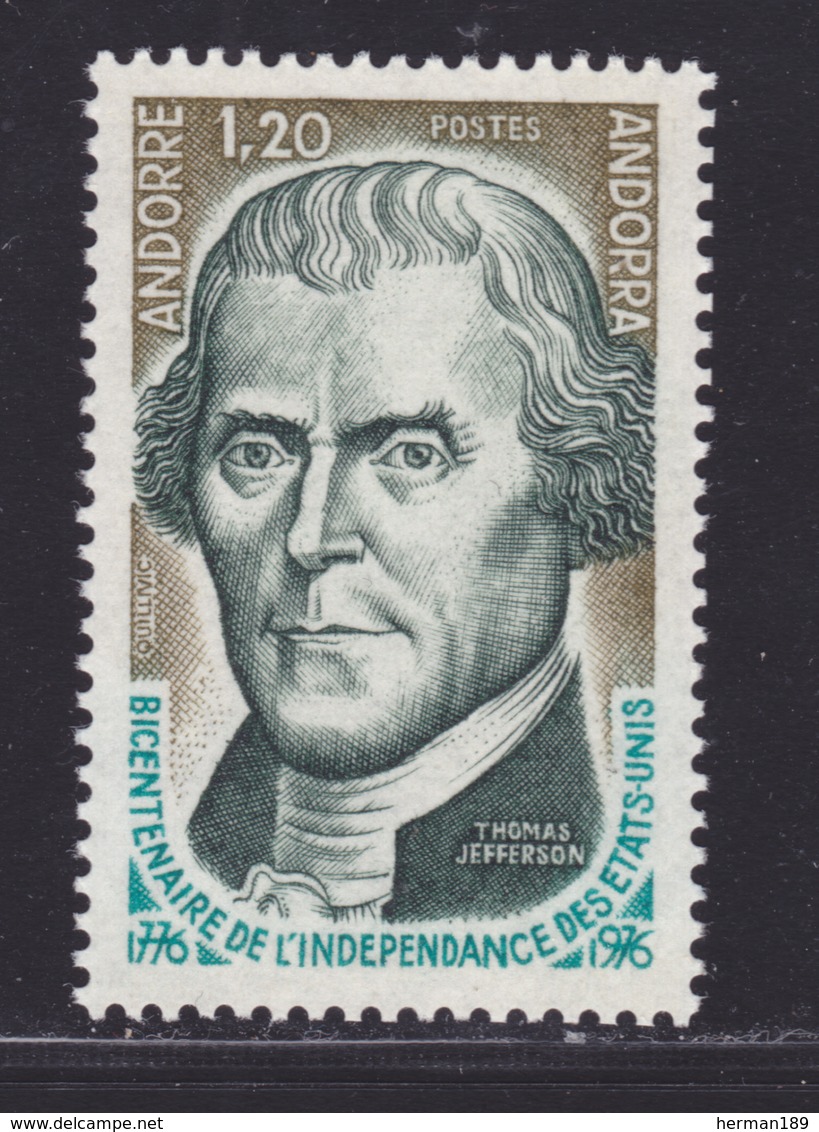 ANDORRE N°  255 ** MNH Neuf Sans Charnière, TB (D7916) Bicentenaire De L'indépendance Des Etats Unis - 1976 - Ongebruikt