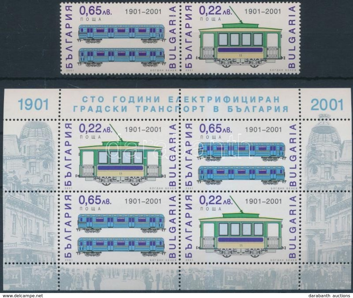 ** 2001 Villamos és Vasút Pár + Kisív Mi 4503-4504 - Andere & Zonder Classificatie