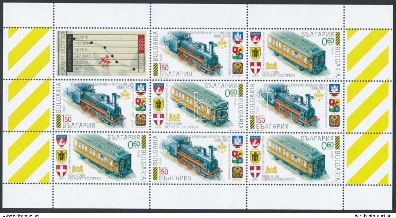 ** 2008 120 éves Az Orient Expressz Kisív Mi 4863-4864 - Other & Unclassified