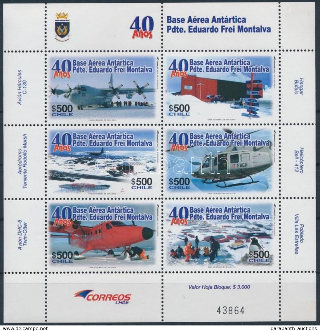 ** 2010 40 éves Az Antarktisz Bázis Kisív Mi 2378-2383 - Andere & Zonder Classificatie