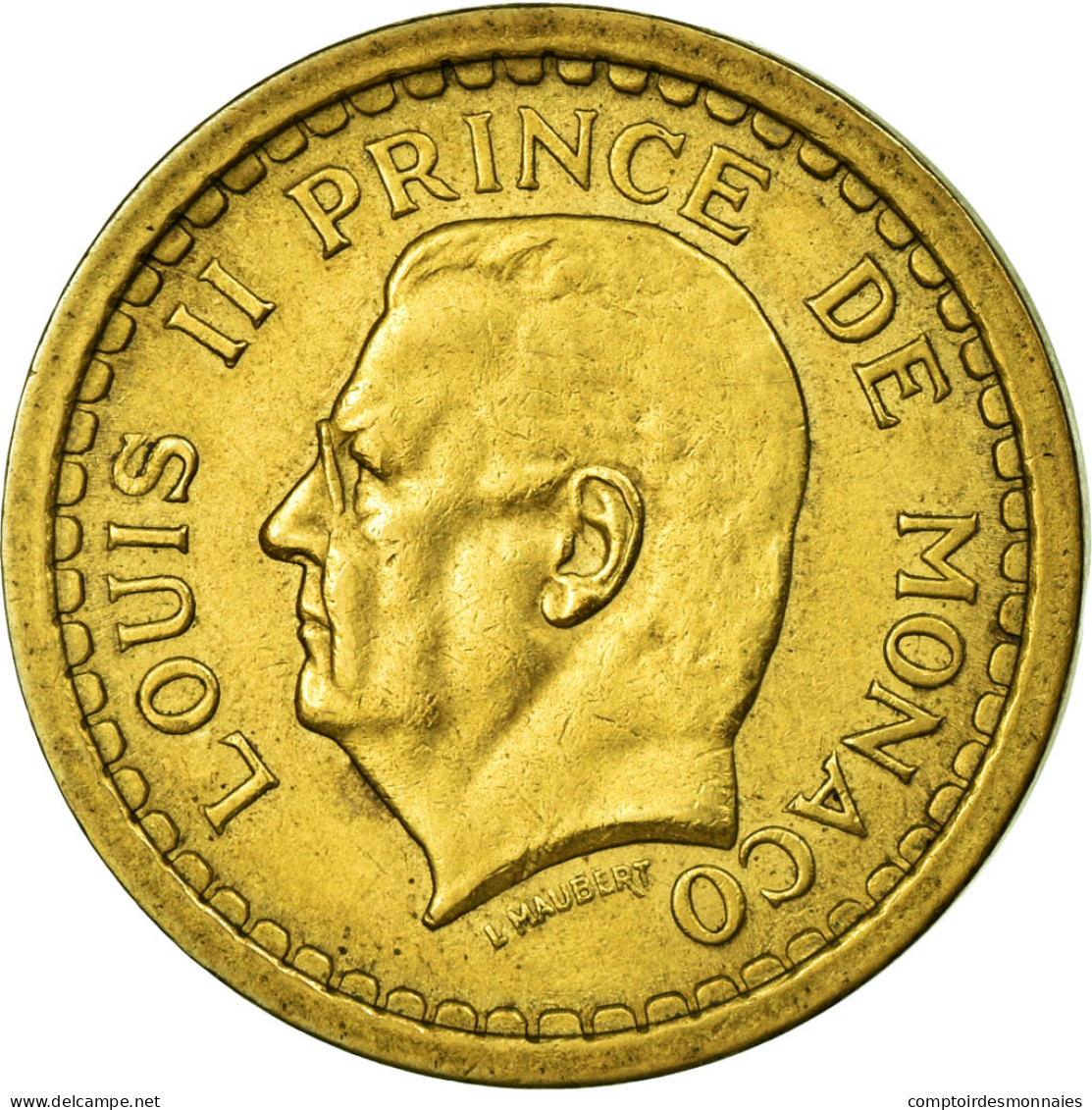 Monnaie, Monaco, 2 Francs, Undated (1943), Poissy, TTB+, Cupro-Aluminium - 1922-1949 Louis II