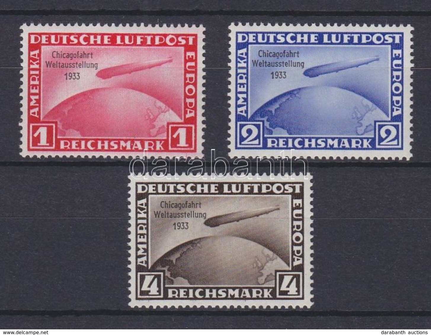 * 1933 Zeppelin Chicagofahrt Mi 496-498 - Other & Unclassified