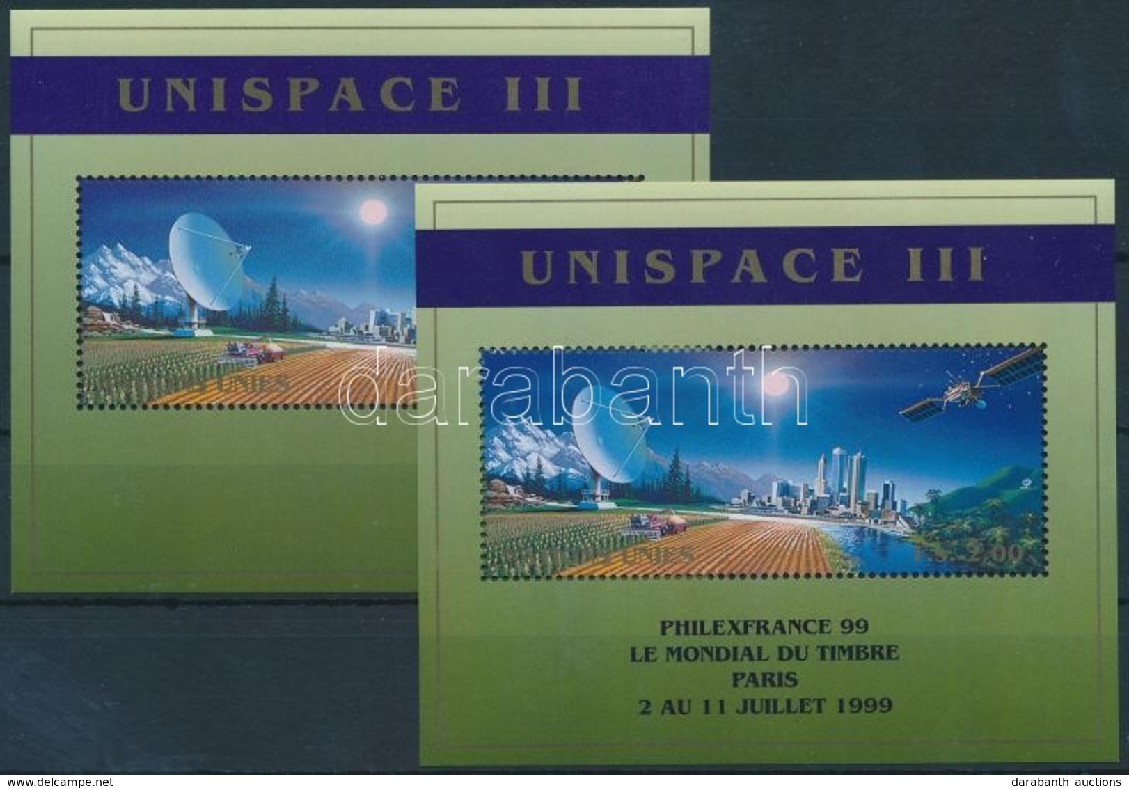 ** 1999 UNISPACE III űrkutatási Konferencia Blokk és Felülnyomott Változata Mi 11 + 11 I - Other & Unclassified