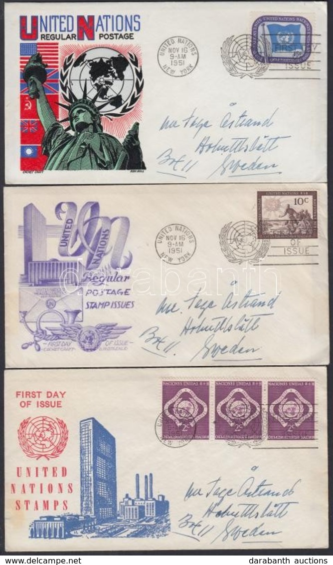 1951 Mi 1-9 6 Klf FDC (bélyegek önállóan és összefüggésekben) - Andere & Zonder Classificatie