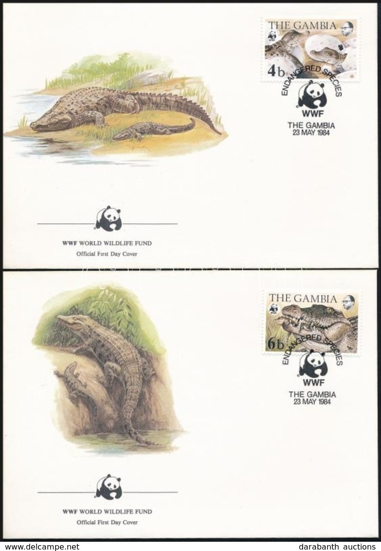 1984 WWF: Nílusi Krokodil Sor 4 FDC-n,
WWF: Nile Crocodile Set On 4 FDC
Mi 517-520 - Andere & Zonder Classificatie
