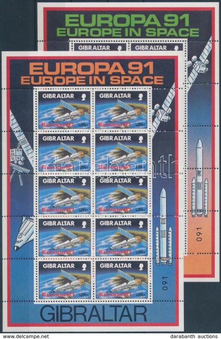 ** 1991 Europa CEPT, Űrkutatás Kisív Sor Mi 613-614 - Andere & Zonder Classificatie