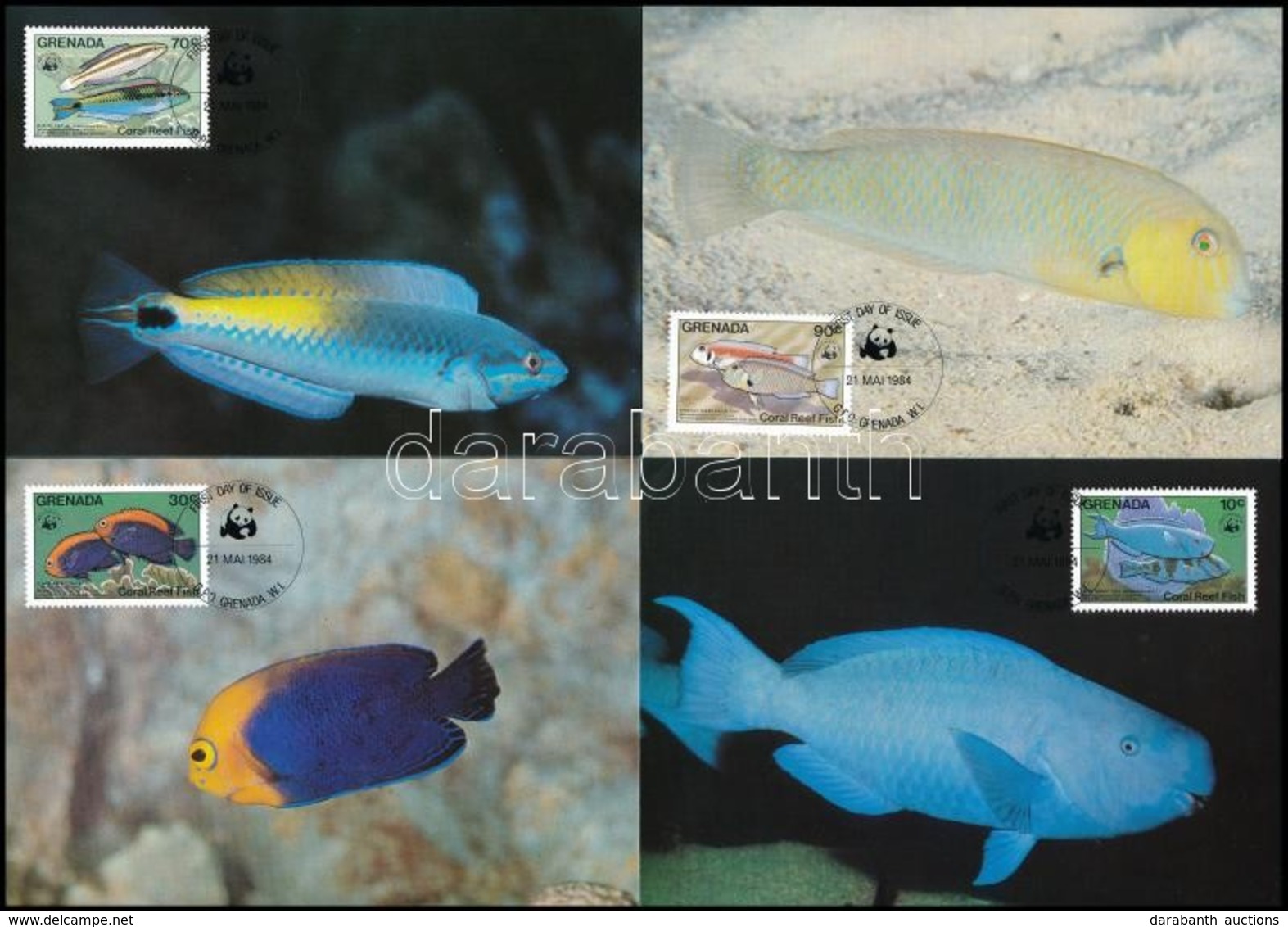 1984 WWF: Halak Sor 4 Db CM-en,
WWF: Fishes Set On 4 CM
Mi 1299-1302 - Andere & Zonder Classificatie