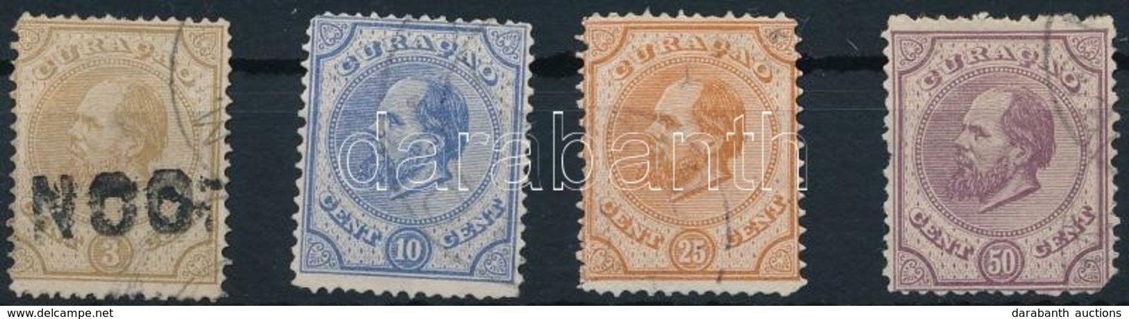 O Curacao 1873 III. Wilhelm Király 4 érték Mi 2, 4-6 - Andere & Zonder Classificatie