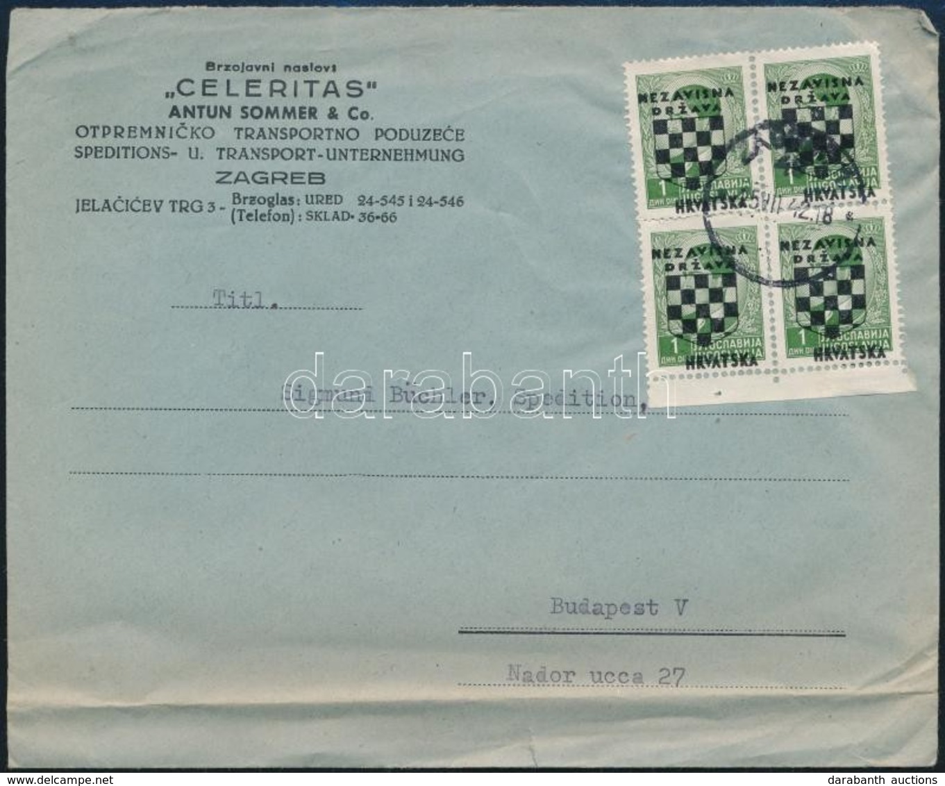 1942 Levél Budapestre / Cover To Hungary - Other & Unclassified