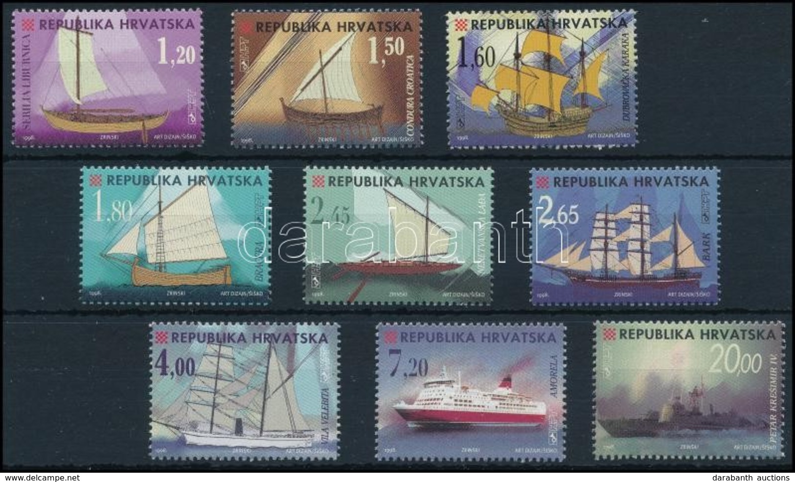 ** 1998 Hajók Sor,
Ships Set
Mi 473-481 - Sonstige & Ohne Zuordnung