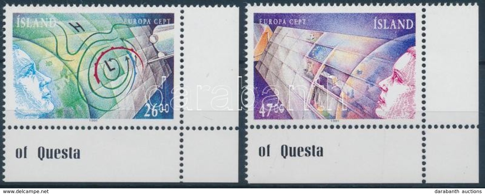 ** 1991 Europa CEPT, Űrkutatás ívsarki Sor Mi 742-743 - Other & Unclassified