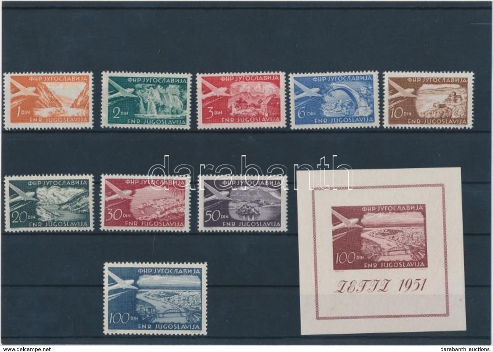 ** 1951 Látkép Sor Mi 644-652 + Blokk 5 - Other & Unclassified