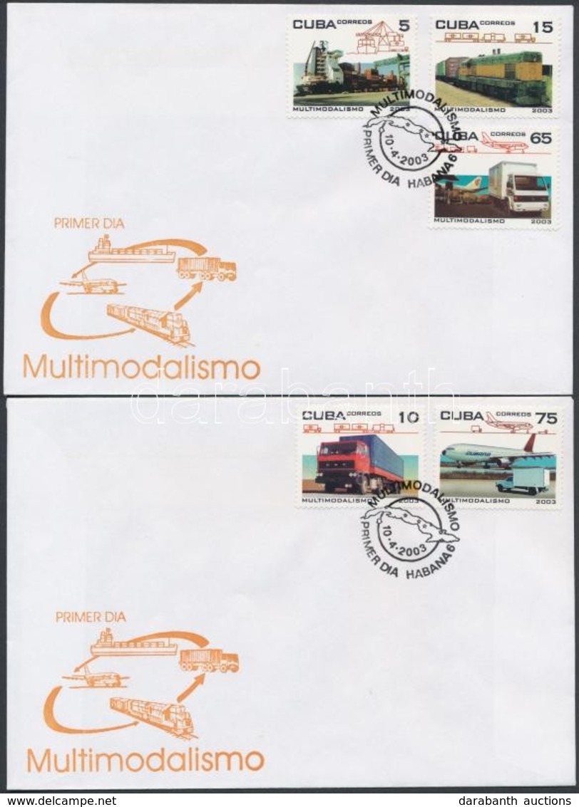 2003 Multimodális Közlekedési Rendszer Sor Mi 4516-4520 2 Db FDC-n - Andere & Zonder Classificatie