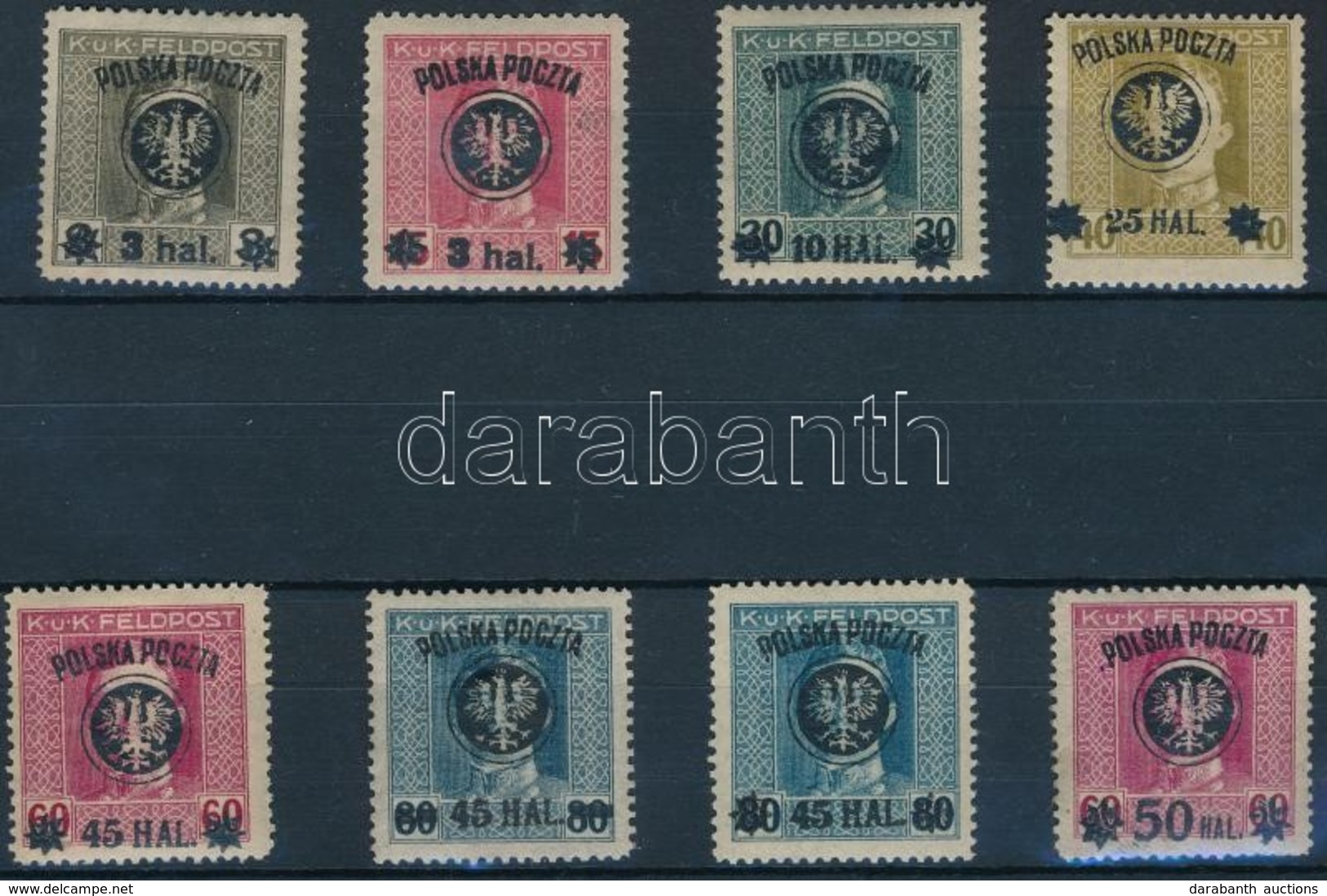 ** 1918 Forgalmi 8 érték Mi 20 A, 21, 22 A, 23 A, 24, 25 I-II, 26 - Other & Unclassified