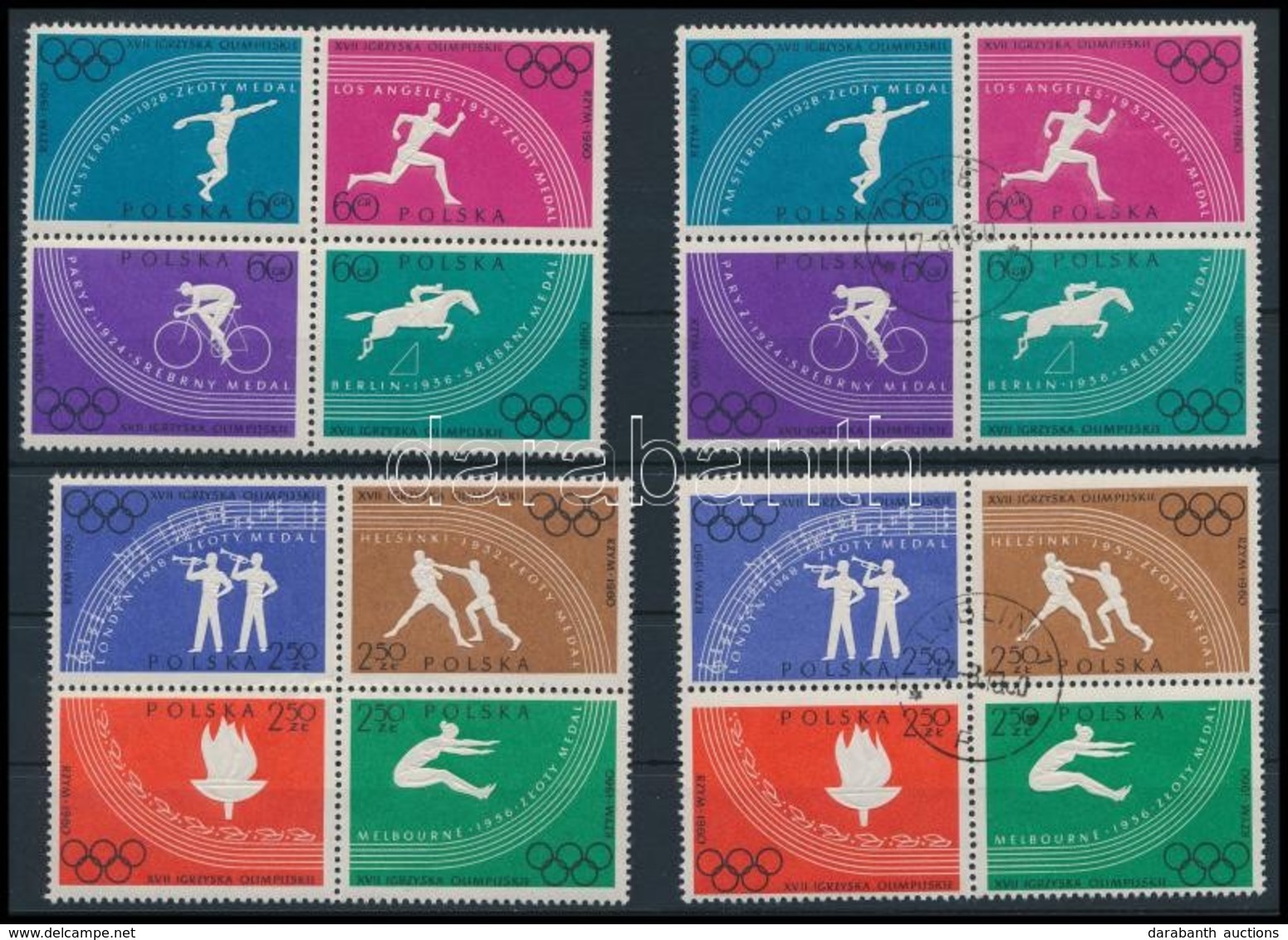 ** O 1960 Olimpia Sor Négyestömbökben,
Olympics Set In Blocks Of 4
Mi 1166 A - 1173 A - Sonstige & Ohne Zuordnung