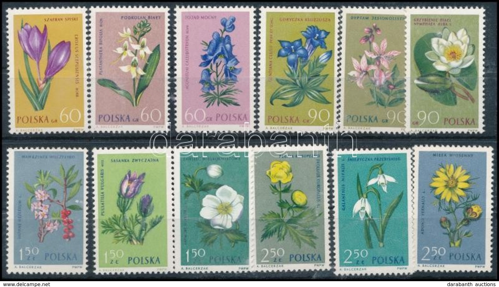 ** 1962 Virágok Sor,
Flowers Set
Mi 1325 - 1336 - Andere & Zonder Classificatie