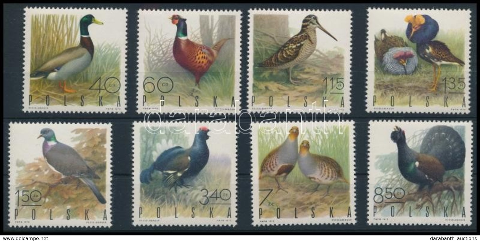 ** 1970 Vadászható állatok Sor,
Huntable Birds Set
Mi 1988 - 1995 - Other & Unclassified