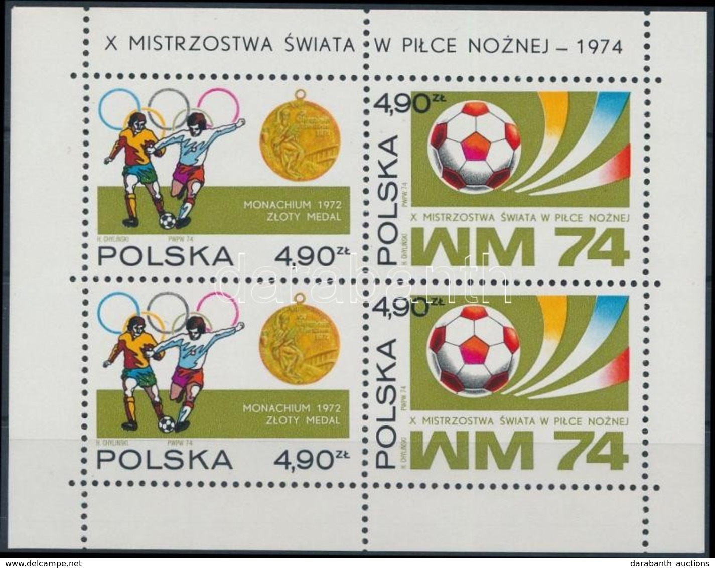 ** 1974 Labdarúgás Blokk,
Football Block
Mi 59 - Andere & Zonder Classificatie