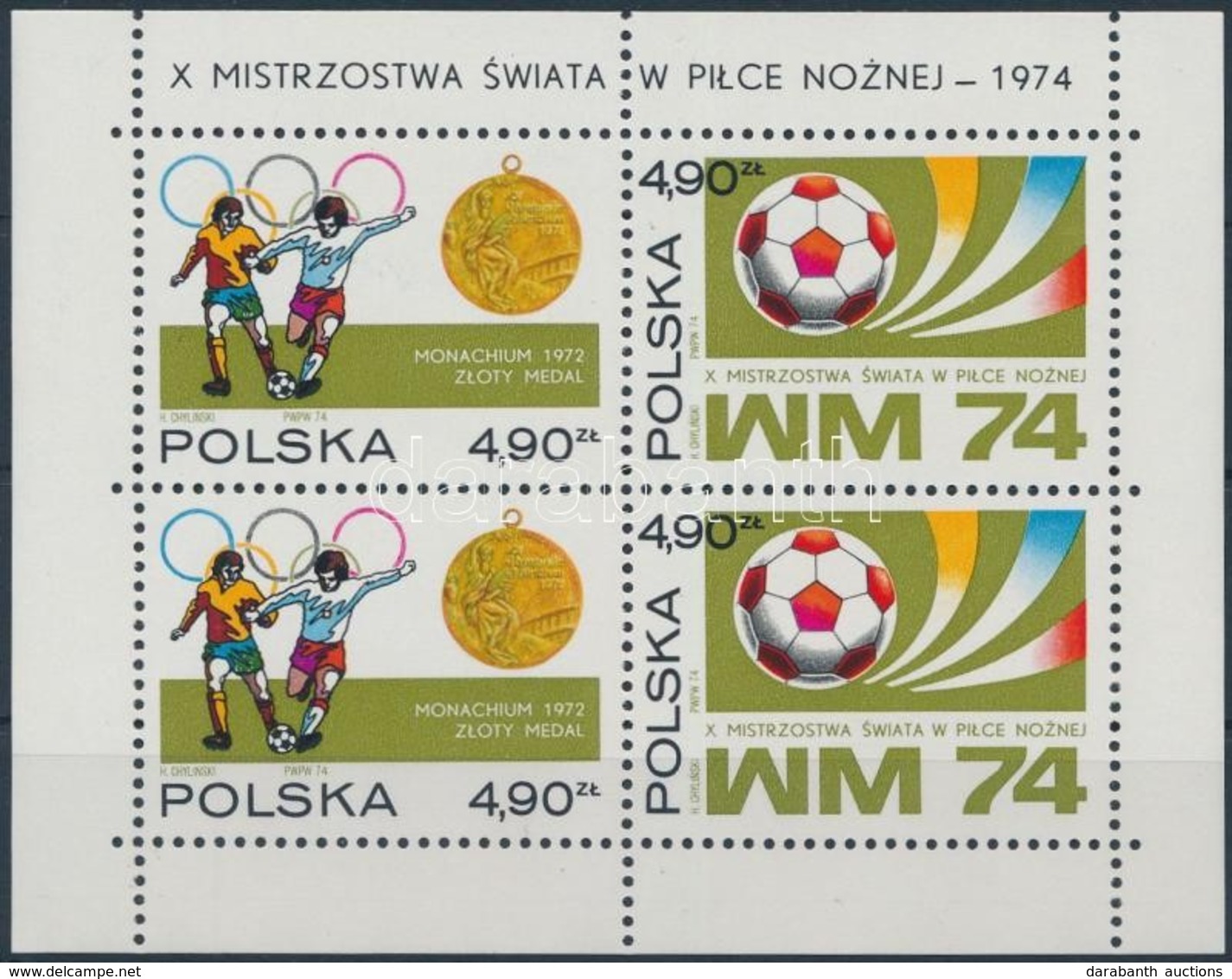 ** 1974 Labdarúgás Blokk,
Football Block
Mi 59 - Andere & Zonder Classificatie