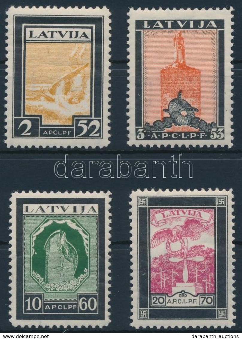 ** 1933 Repülő Alap Sor (ráncok),
Airplane Set (creases)
Mi 215-218 - Other & Unclassified