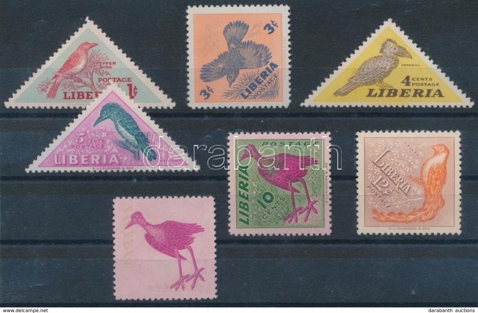 ** 1953 Madarak Mi 450-455 + 454 Hátoldali Madár Nyomattal Is / Complete Set + 10c With Bird Printed On Backside - Andere & Zonder Classificatie