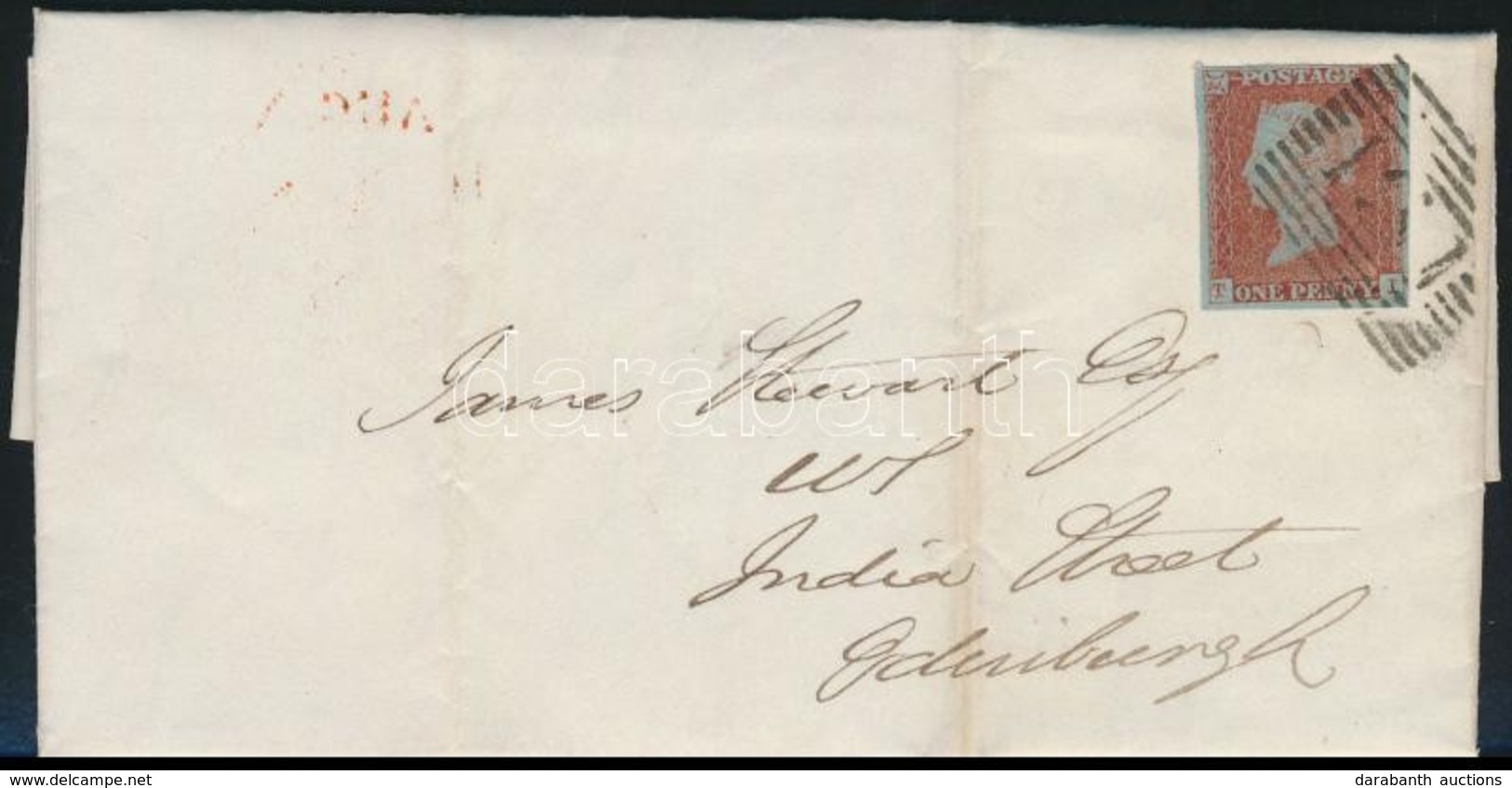 1845 Edinburgh Helyi Levél,
Edinburgh Local Cover - Other & Unclassified