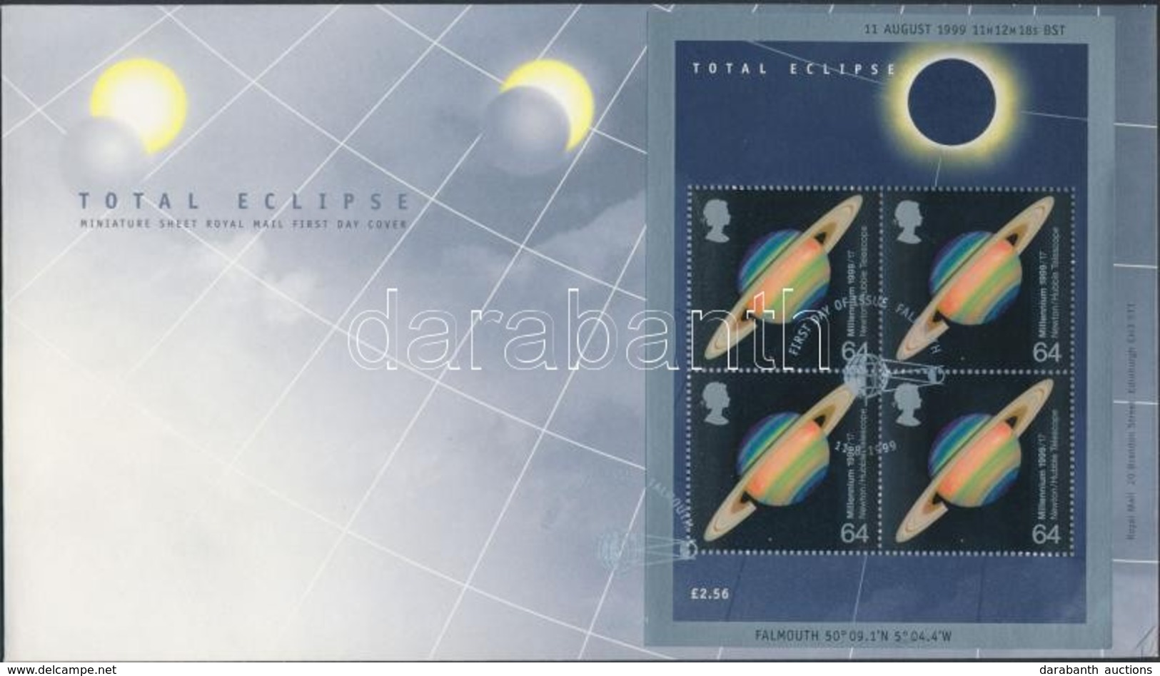 1999 Teljes Napfogyatkozás Blokk Mi 7 FDC - Other & Unclassified