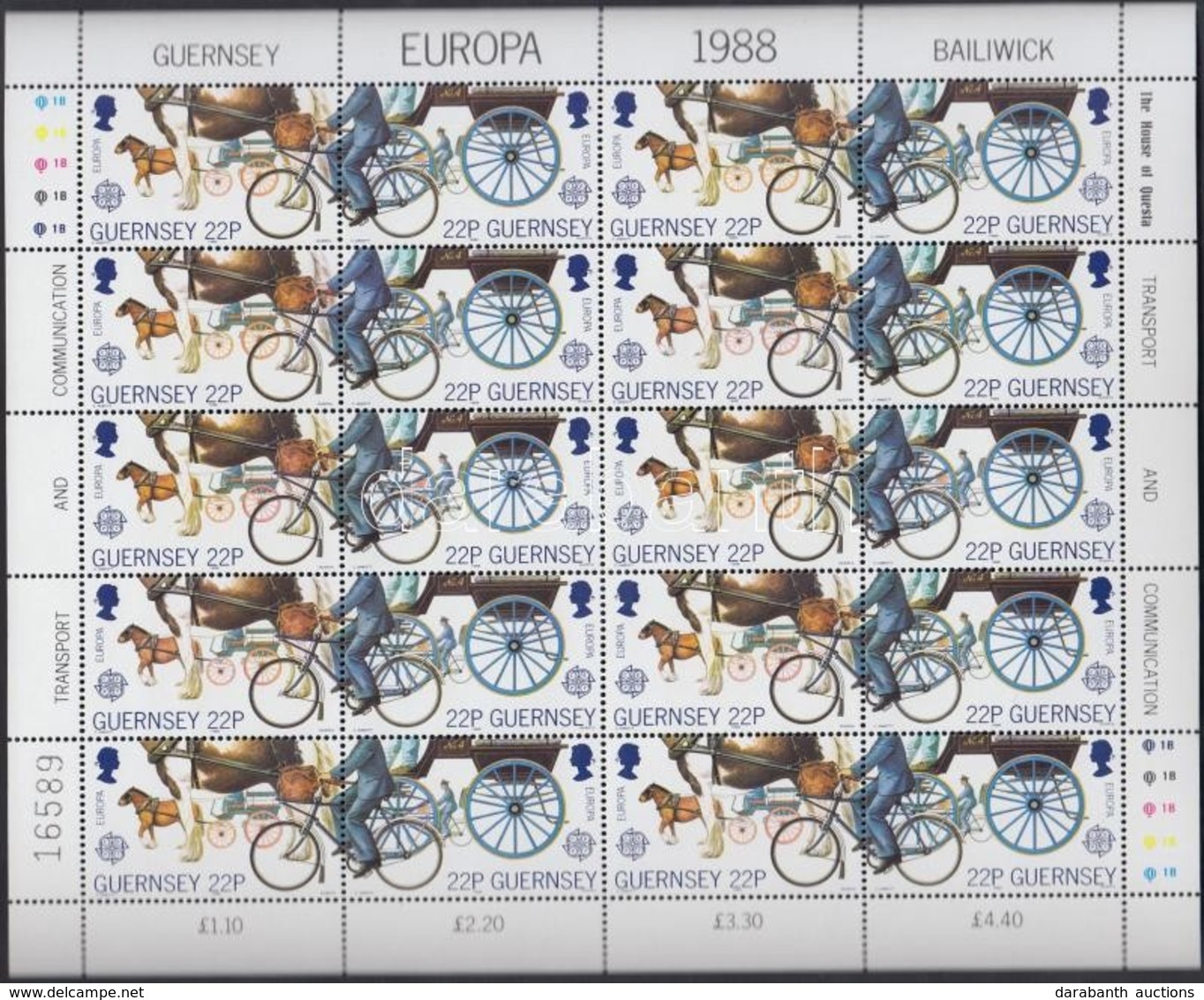 ** 1988 Europa CEPT: Közlekedés és Kommunikáció Kisív Mi 419-420 - Andere & Zonder Classificatie