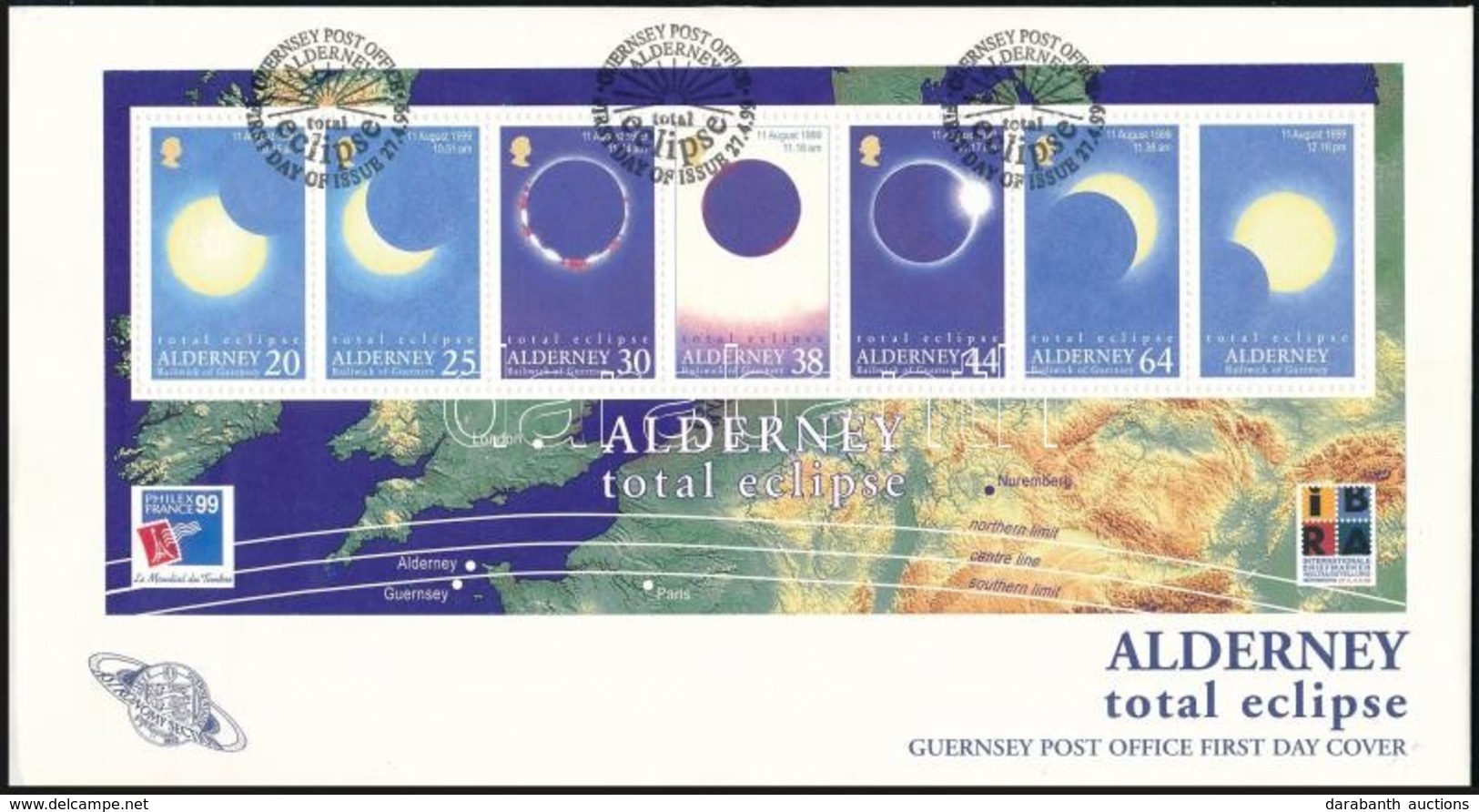 1999 Teljes Napfogyatkozás Blokk FDC,
Total Eclipse Block On FDC
Mi 6 - Other & Unclassified