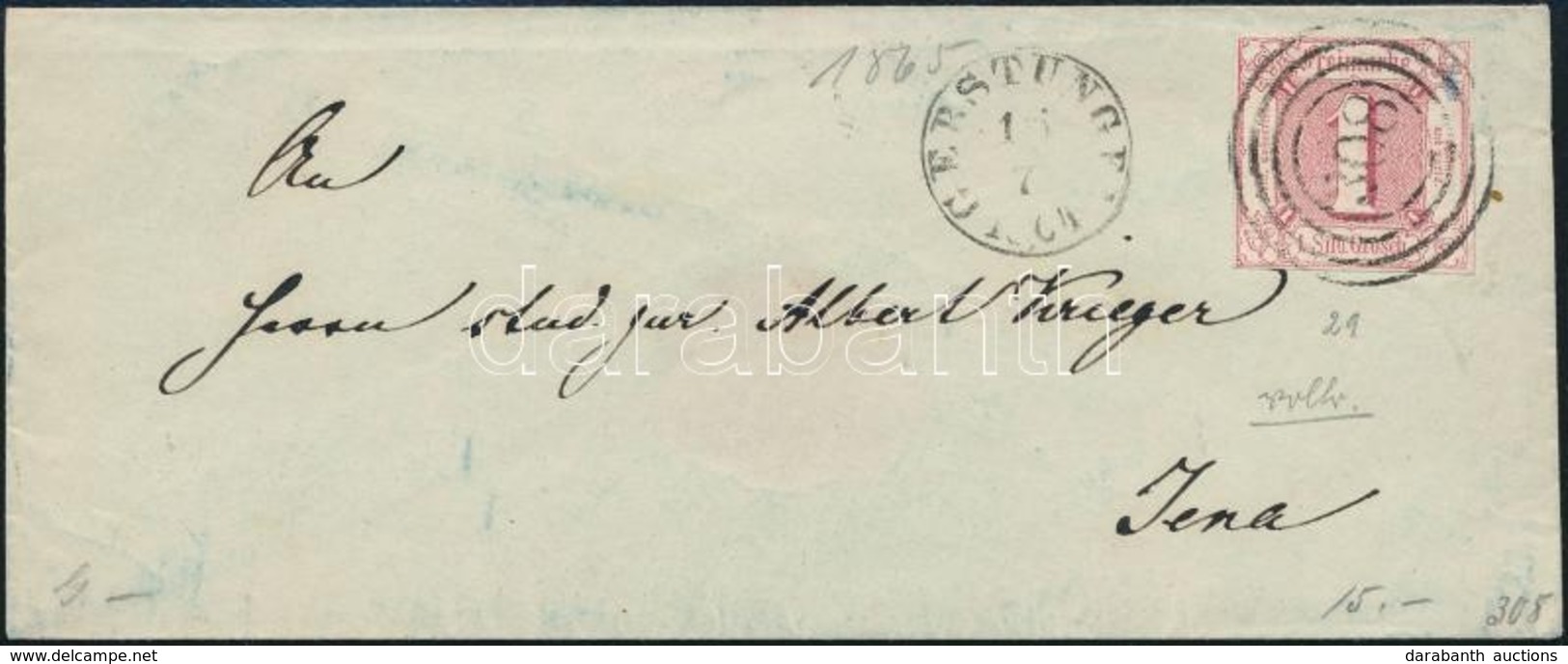 1865 Mi 38 Levélen / On Cover 'GERSTUNGEN' - Jena - Other & Unclassified