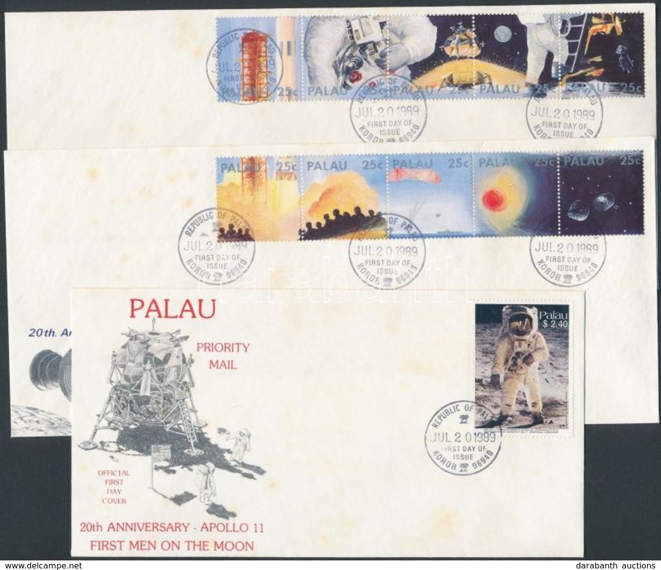 1989 Holdraszállás Sor 5 ötöscsíkban Mi 282-307 6 Db FDC (rozsda /stein) - Other & Unclassified